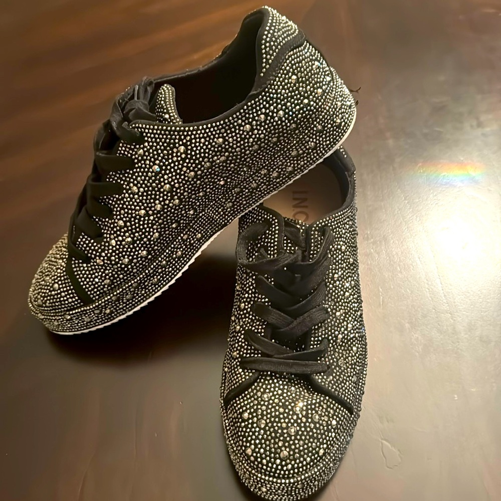 Black Rhinestone Sneakers
